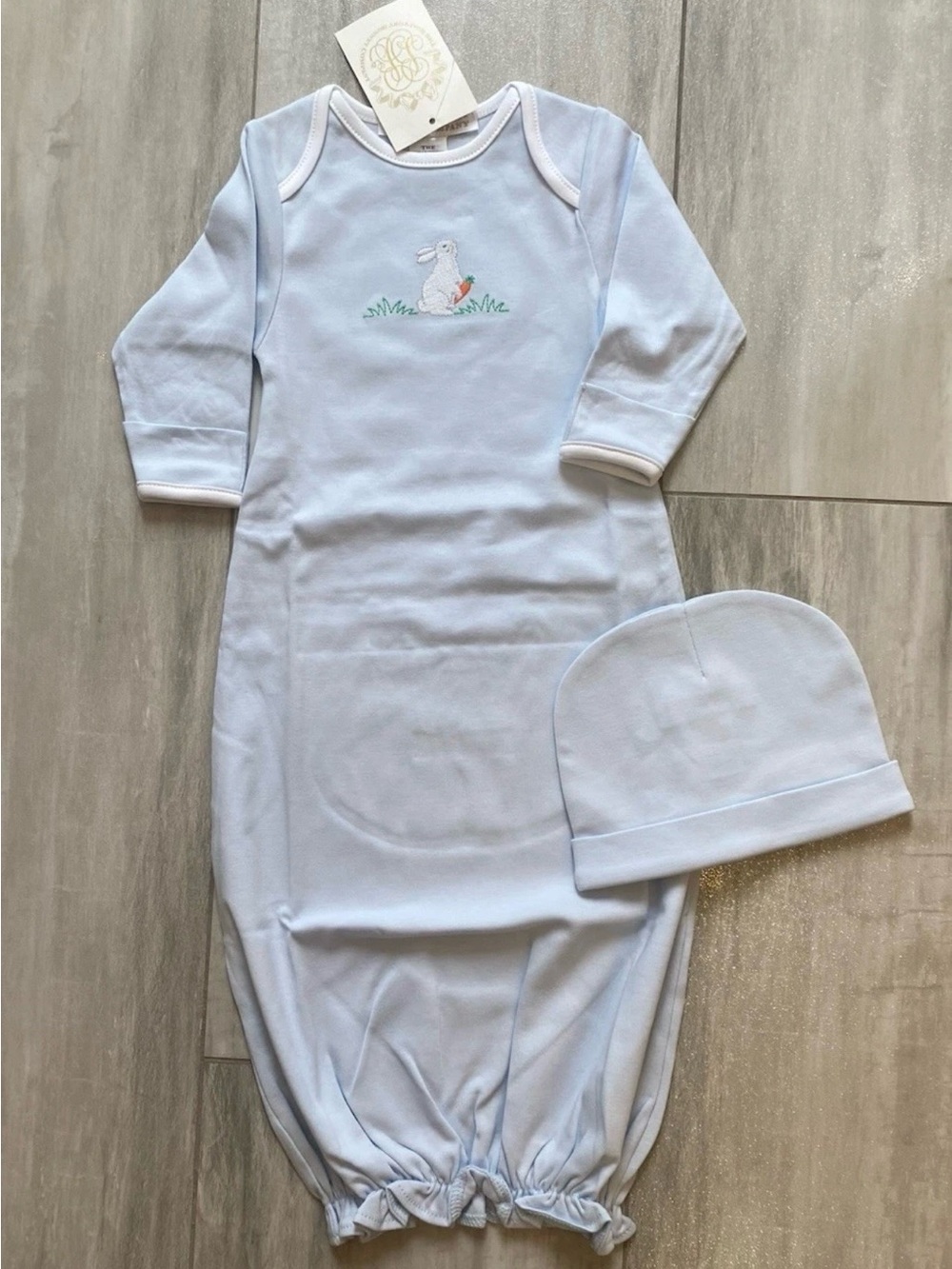 The Beaufort Bonnet Company Light Blue Bunny Sleep Sack with Hat